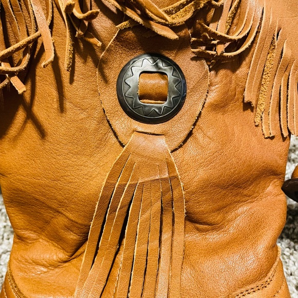 ACME Light Brown Leather Boots Size:6.5 - Picture 2 of 3